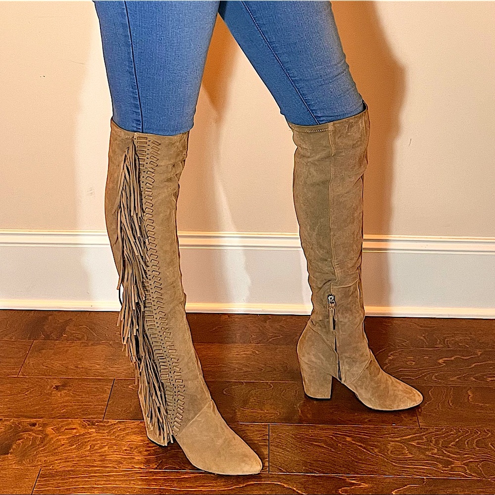 Tan Fringe Boots